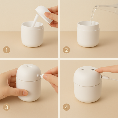 SprayZen Mini – Humidificateur Portable Ultra Silencieux