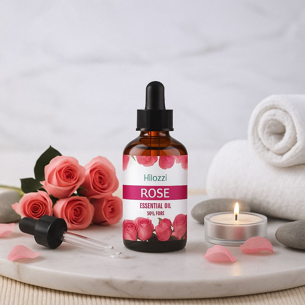 Huiles essentielles naturelles rose