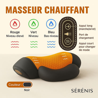 Sérénis RelaxTherm – Coussin de Massage Cervical Chauffant USB