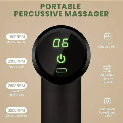Mini Masseur Percussif Sérénis PulseGun | Massage Profond & Récupération Musculaire -Soulagement Instantané