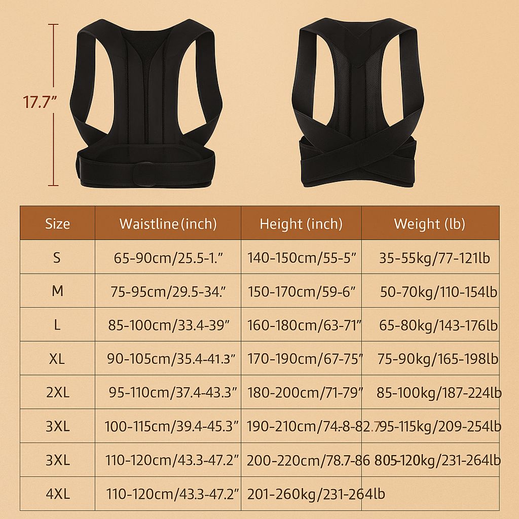 Ceinture Correctrice de Posture Dos & Épaules Sérénis – Soutien Lombaire Réglable pour Hommes & Femmes